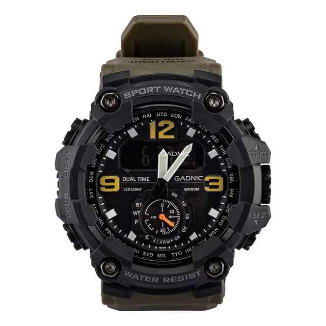 Reloj Pulsera Digital Hombre Gadnic Sumergible 50 Mts Alarma Cronometro Display LED