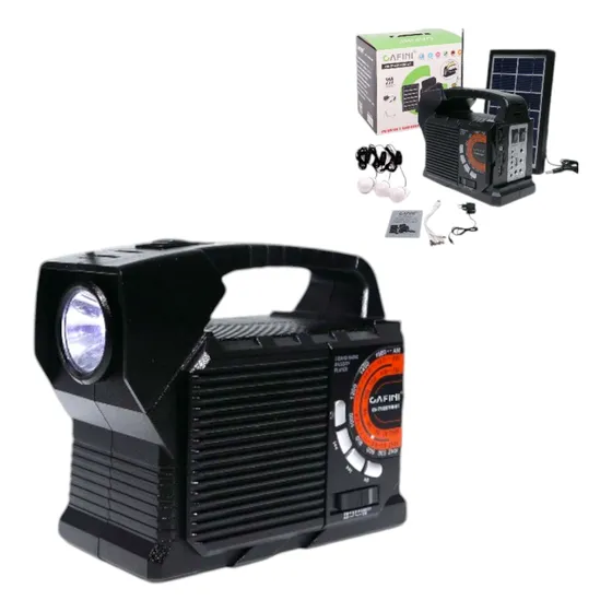 Kit Solar Portátil+panel Solar+3 Focos+radio Fm/ Cafini