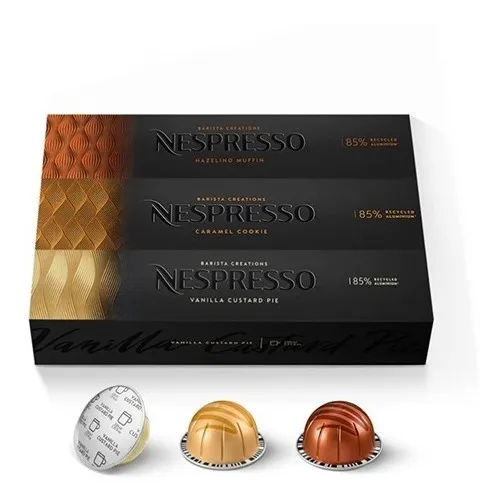30 Cápsulas Nespresso Vertuo Vanilla/hazelino Muffin/caramel
