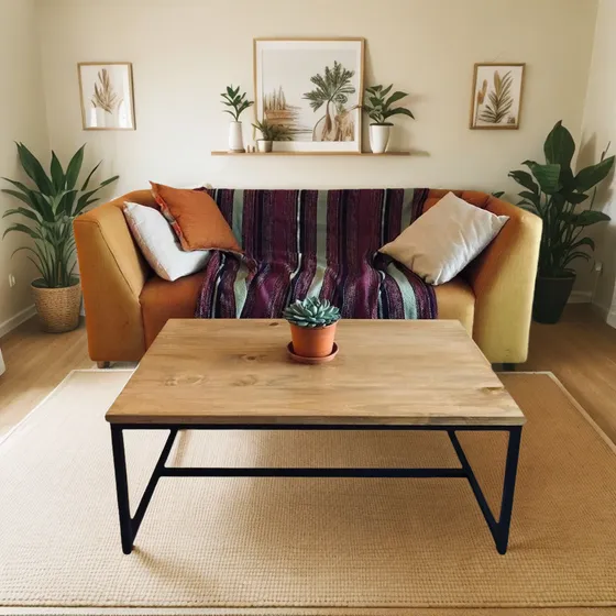 Mesa Ratona Madera Hierro (60x100x40 Cm) Envio Gratis