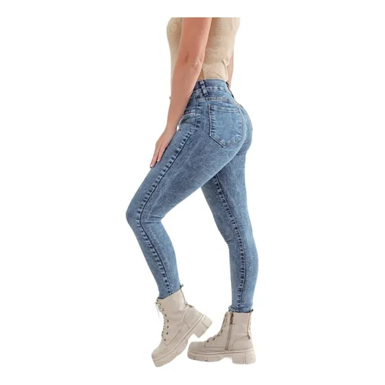 Pantalon Elastiz Jean Calce Perfecto Levanta Cola Tiro Alto 