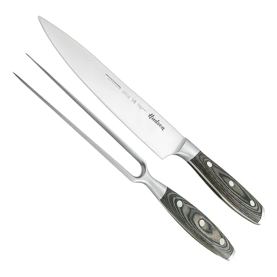 Set Asado 2 Pzs Hudson Cuchillo Tenedor Acero Inox Cocina Rt