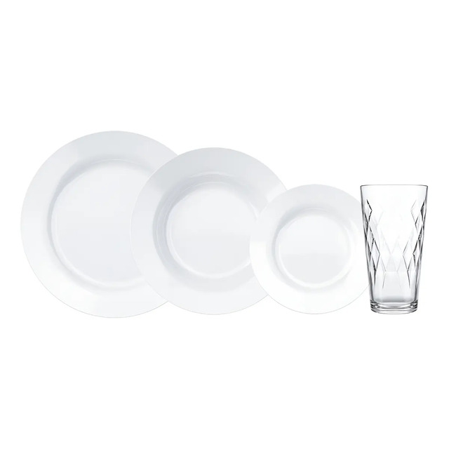 Aparelho De Jantar 16 Peças Nadir Menu Branco/incolor Aparelho De Jantar 16 Peças Nadir Menu Branco/incolor