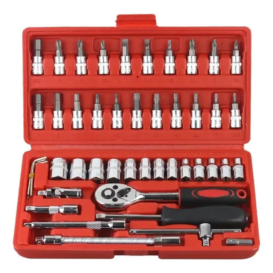 Juego De Copas Llaves 46 Herramientas Mecanica Ratchet 1/4