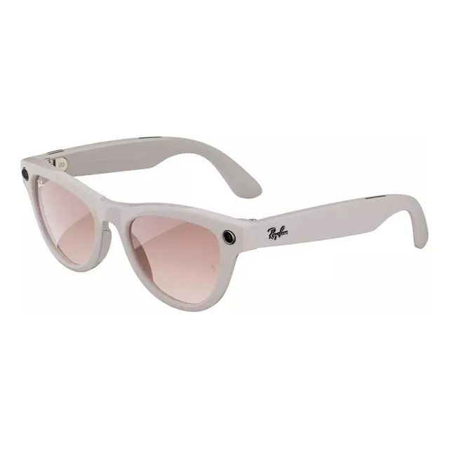 Lentes 3d Ray-ban Meta Skyler Gris Brilloso Lente Rosa