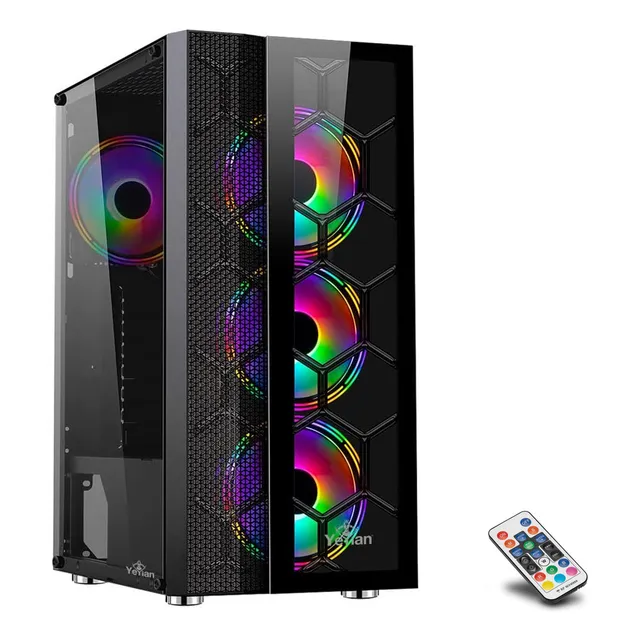 Gabinete Yeyian Rapture 2500, Midi Tower, ATX/Micro ATX/Mini-ATX, USB 2.0/3.0, sin Fuente, 3 Ventiladores ARGB Instalados, Negro