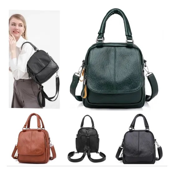 Bolso Morral Cartera Cuero Dama Mujer Doble Uso Semicuero