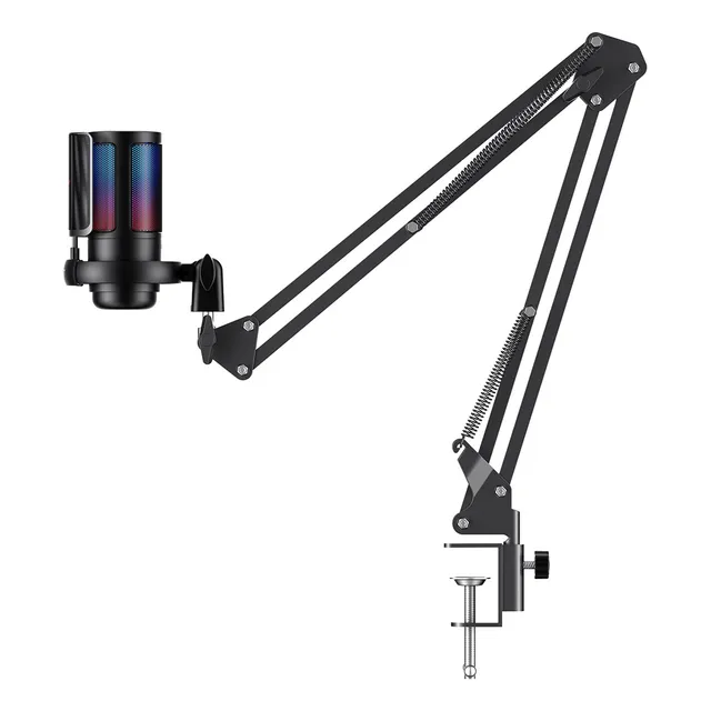 Micrófono para juegos con condensador USB negro Havit Gk50 Pro Rgb
