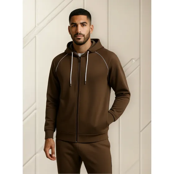 Campera Deportiva Con Capucha Canguro Oversize Hombre