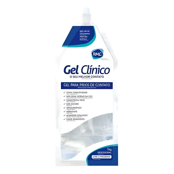 Gel Clínico Condutor Transparente 1kg Estética e Médica Rmc