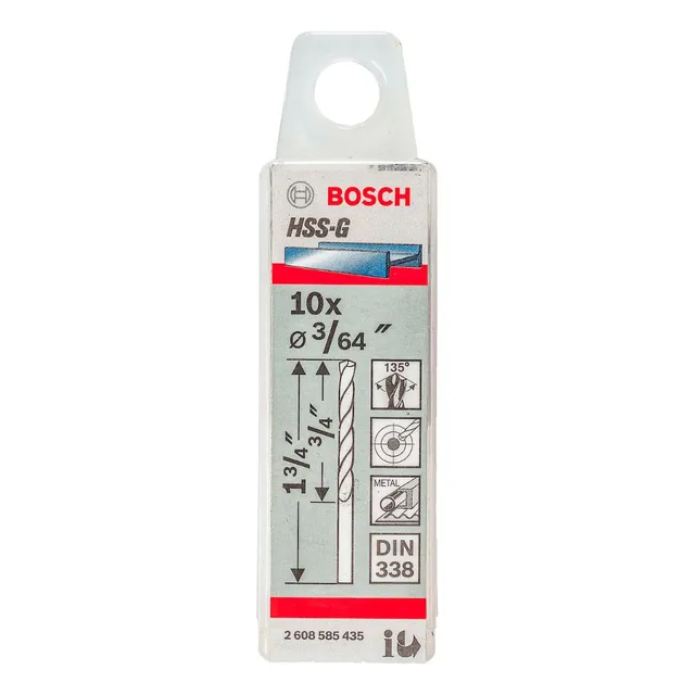 Broca Para Metal Bosch Hss-g 3/64 10 Unidades