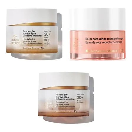 Kit Antiseñales Chronos 30+: Gel Crema Renovación Día + Noche + Bálsamo Ojos