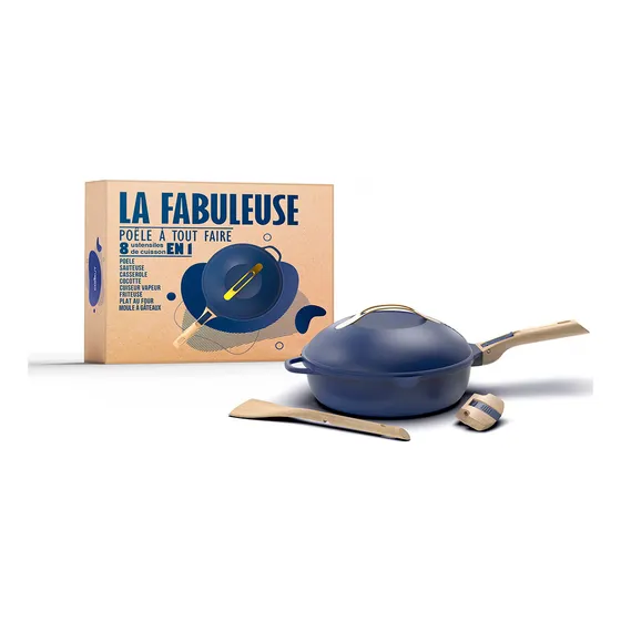 Cacerola Olla Antiadherente Cookut La Fabulosa 8 En 1 Azul