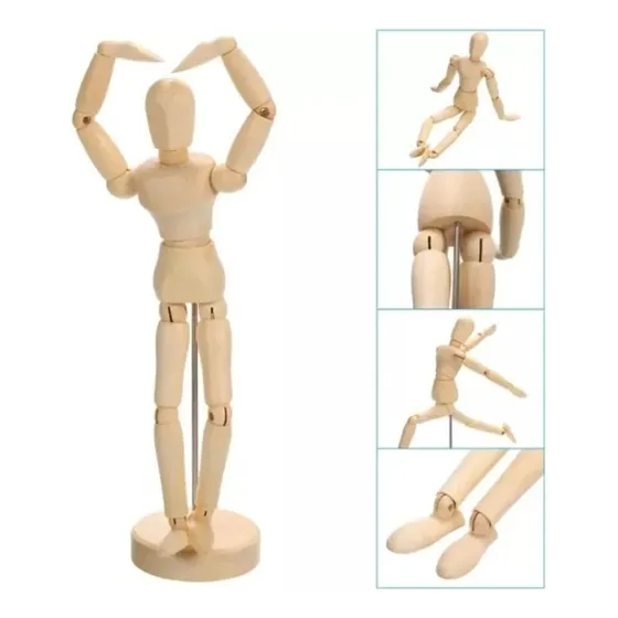 Cortes Muñeco Maniquí Articulado 20 Cm De Madera, Modelo Humano Para Dibujo Artístico, Bocetos Y Estudio De Anatomía, Ideal Para Pintura, Ilustración Y Manualidades De Estudiantes Y Artistas