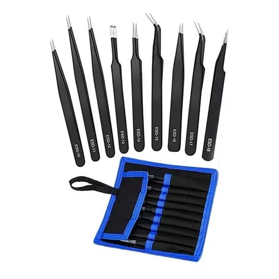 Kit 9 Pinzas Antiestática Herramienta Servicio Técnico Movil