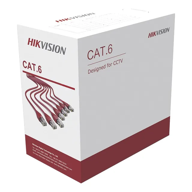 Bobina De Cable Utp 305 Mts Hikvision Ds-1ln6u-g / Cat6 (23 Awg) / Color Gris / Pvc (cm) / Uso En Interior / 100% Cobre / Aplicaciones De Cctv Y Redes De Datos