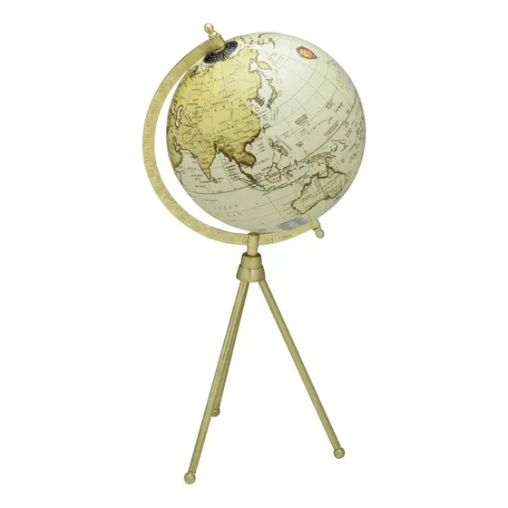 Globo Terrestre Decorativo Vintage Com Tripé 48cm Espression