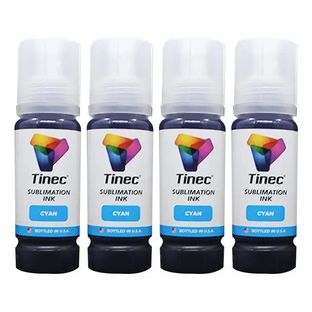 Pack 4 Tintas Tinec 80 Ml Para Sublimar 1 Color Sublimacion Cian