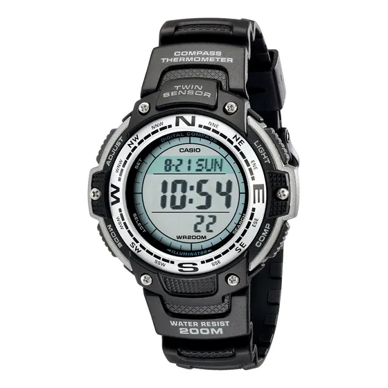 Reloj Negro Digital Casio Sgw100-1v Con Doble Sensor Para Ho