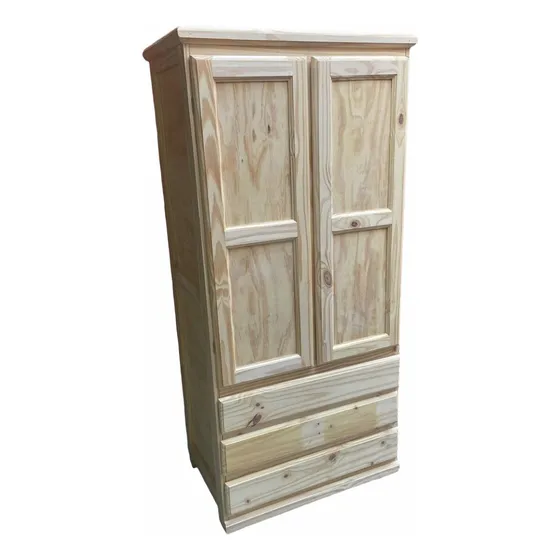 Ropero 80 Cm En Pino Economico Cajonera Pagos Placar