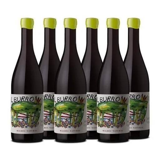 Caja X6 El Burro Malbec Natural Vino Organico Certifificado