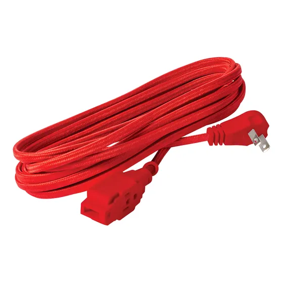 Extensión Eléctrica Trenzada Color Rojo 5 Metros Iusa