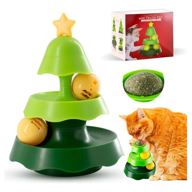 Juguete Gato Catnip Tres Niveles Arbol Bola Con Luces