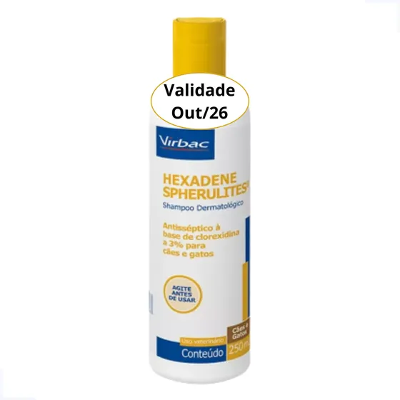 Shampoo Dermatológico Hexadene Spherulites 250ml Cães Gatos