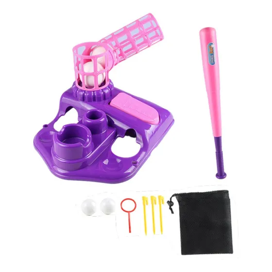Ha Máquina Lanzadora Con 4 Pelotas Blandas Y Bate, Violeta