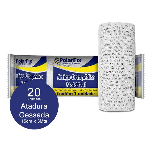 Atadura Gessada 15cm X 3m Gessoterapia Estética 20 Unidades