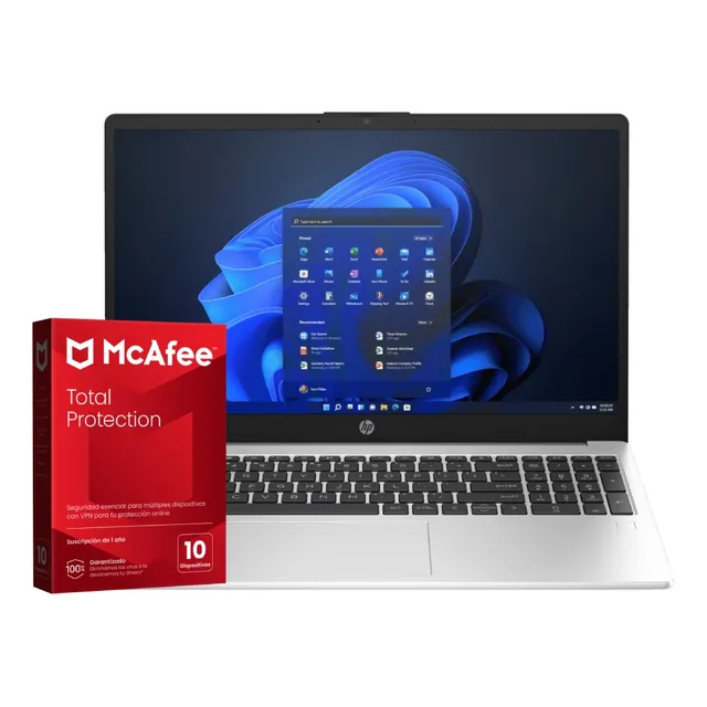 Laptop Hp 255 G10 De 15,6  Amd Ryzen 3 + Antivirus Digital Plateado