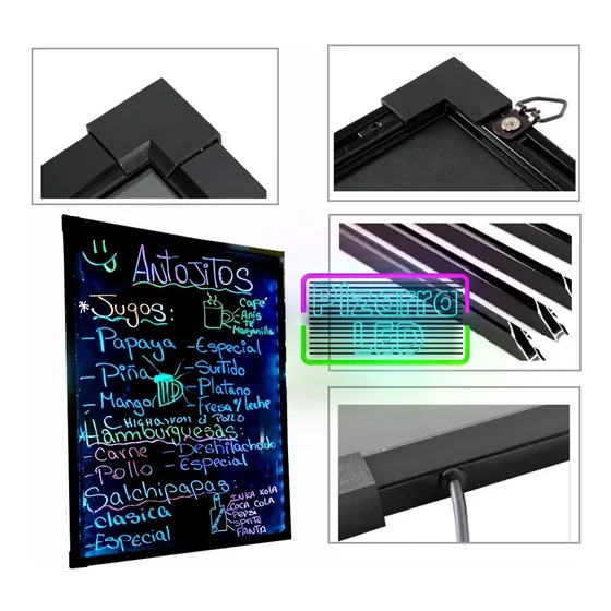 Pizarra Led  Luz Multicolor Bar, , Discoteca, 50*70