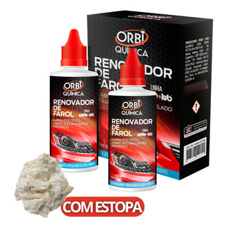 Kit 2 Renovador De Farol Elimina Amarelado Riscos Orbi 50ml Kit 2 Renovador De Farol Elimina Amarelado Riscos Orbi 50ml