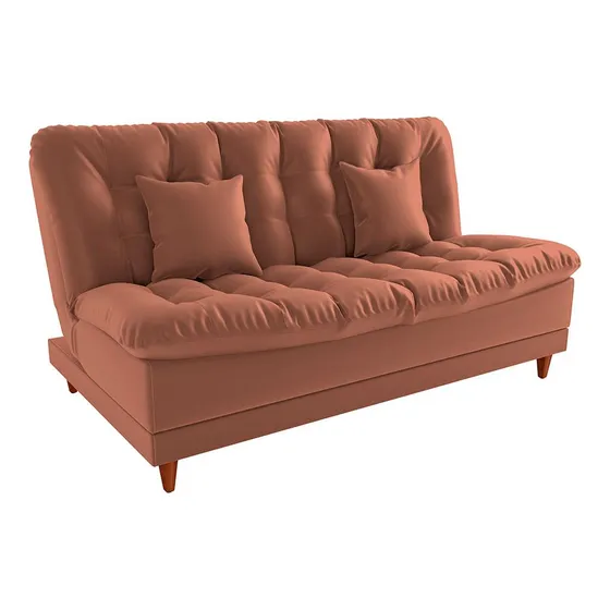 Sofá-cama Casal 3 Lugares Duda Veludo Cobre