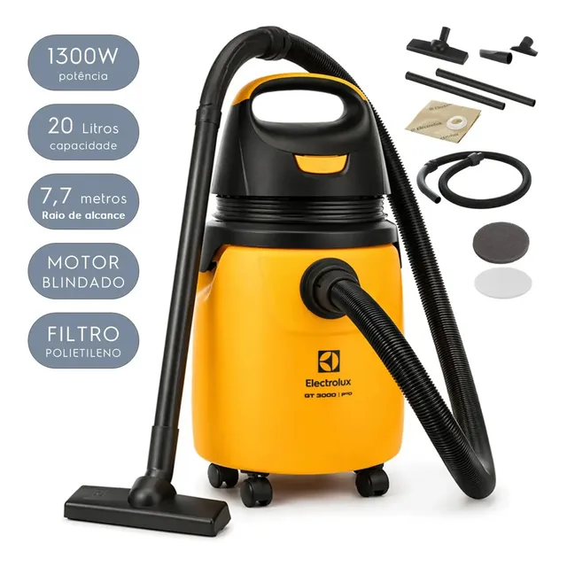 Aspirador de Pó e Água 1300W 20L total 18L util...