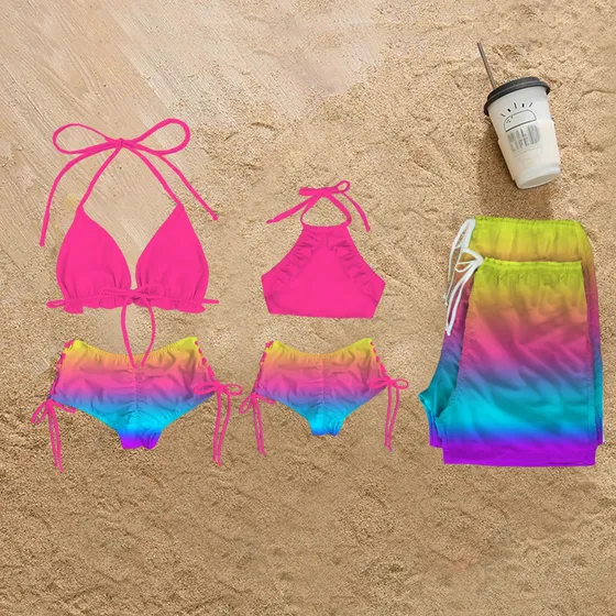 Traje De Baño En Combinación Familiar Set De4 Personalizable