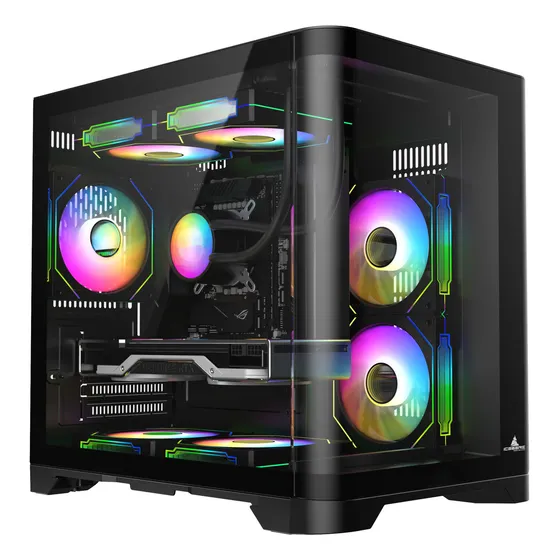 Chasis Gamer Iceberg Wave Negro M-atx 3 Ventiladores Argb