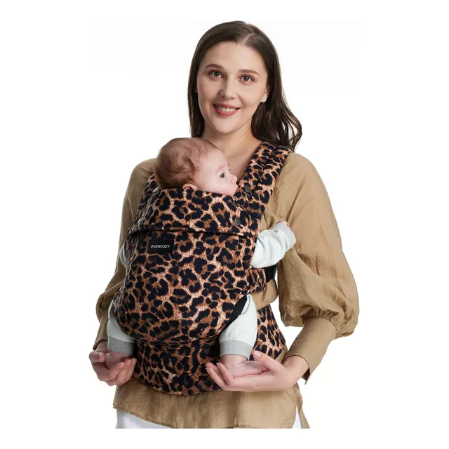 Momcozy Portabebé Ergonómico Cangurera Para Bebé Mochila Color Estampado de leopardo