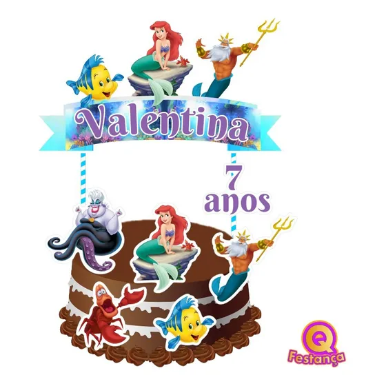 Topo De Bolo Topper Personalizado Nome E Idade- Vários Temas