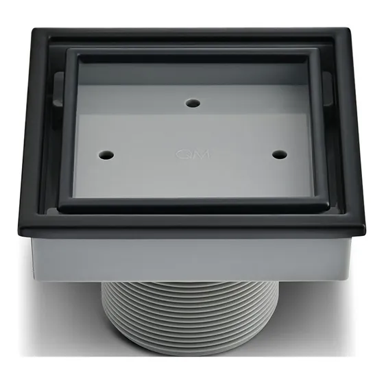 Qm Centro Piso Veil Desague Decorativo Negro Mate 10x10 0004