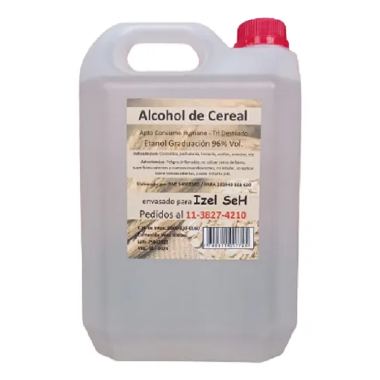 Cereal Alcohol Sanitizante X 5 Lts 96% Tridestilado Neutro