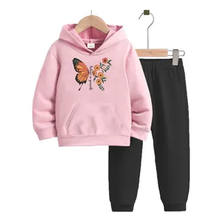 Conjunto Infantil Borboletinha Moletom E Calça Algodão Conjunto Infantil Borboletinha Moletom E Calça Algodão