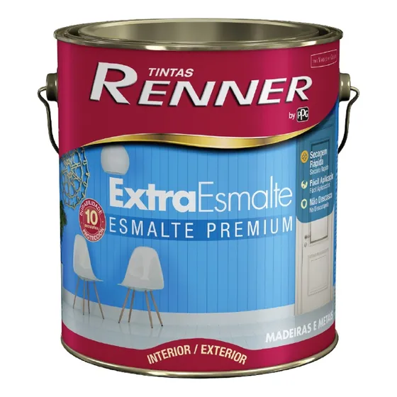 Esmalte Para Madera Metales Color Aluminio Renner 900ml