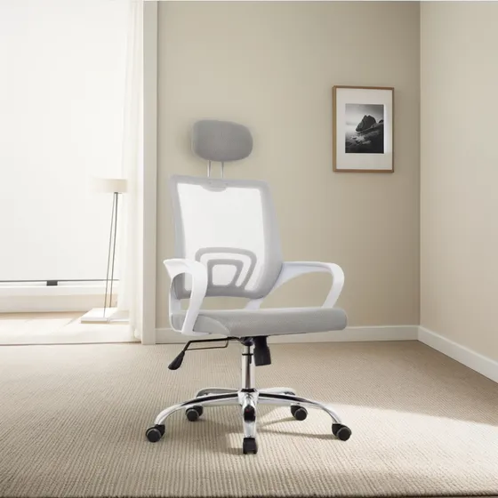 Silla De Oficina Giratoria Bonno Presidente Atlantis Color Gris