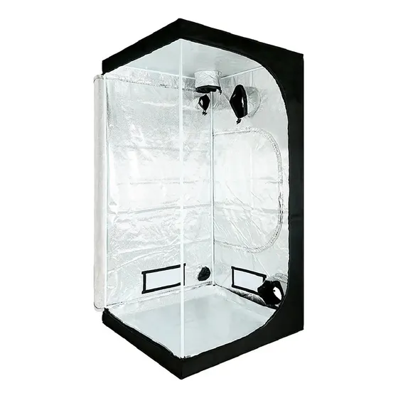 Carpa de Cultivo Indoor Grow Invernadero 80x80x160cm Flores Color Negro Armario de Autocultivo Interior Tela Mylar Reflectante Cultivar Plantas