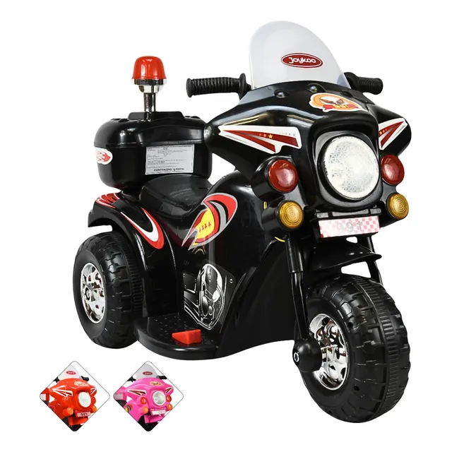 Moto Montable Eléctrica Para Niños Luces Y Sonido Bateria 6v Negro JOYKOO