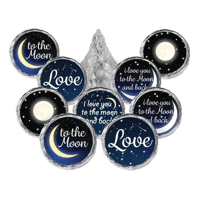 Distinctivs 180 Etiqueta Engomada Texto  I Love You The Moon