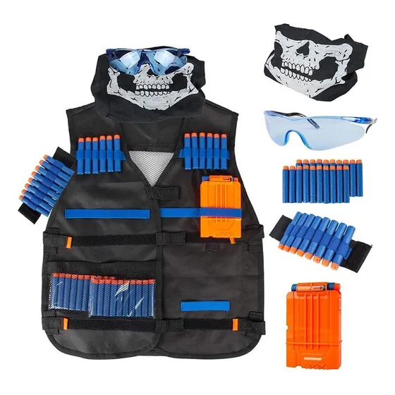 Chaleco Nerf N-strike Táctico Niño + 20 Balas + Gafas Y Mas
