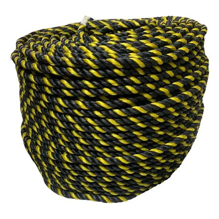 Corda Sinalização Preta E Amarela 10 Mm 150metros  Pe Preto/amarelo