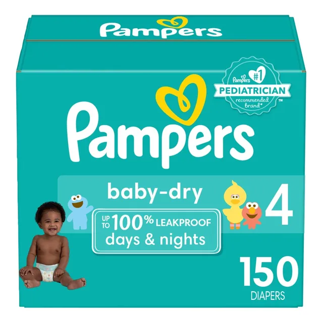 Pañales Pampers Baby Dry Etapa 4, 150 piezas. Bebés 10-17 kg